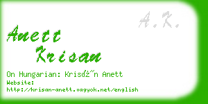 anett krisan business card